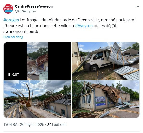Dông lốc làm ảnh hướng đến nhiều công trình công cộng và nhà dân tại tỉnh Aveyron. screenshot-2025-06-26-112444.jpg