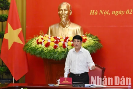 Chủ tịch nước Lương Cường phát biểu kết luận tại phiên họp.