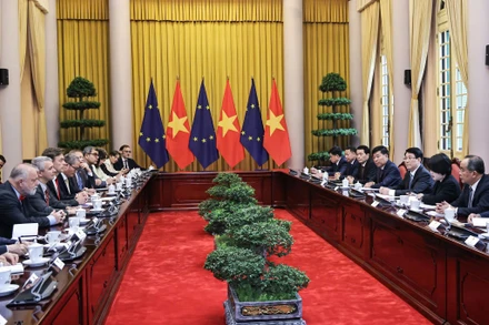 Chủ tịch nước Lương Cường tiếp Đại sứ EU và các nước EU.