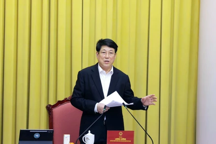 Chủ tịch nước Lương Cường phát biểu chỉ đạo tại buổi làm việc.