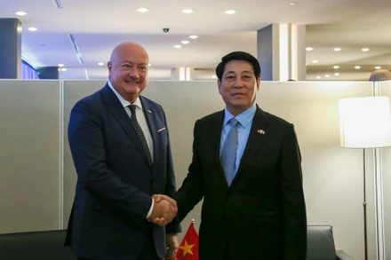 Chủ tịch nước Lương Cường tiếp Thủ tướng nước Cộng hòa Áo Christian Stocker. (Ảnh: Xuân Kỳ)