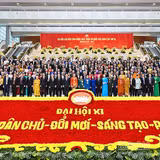 Các đại biểu tại phiên bế mạc Đại hội Mặt trận Tổ quốc Việt Nam lần thứ XI, nhiệm kỳ 2026-2031.