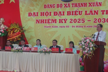 Chủ tịch Quốc hội Trần Thanh Mẫn phát biểu chỉ đạo tại Đại hội Đảng bộ xã Thạnh Xuân, thành phố Cần Thơ.