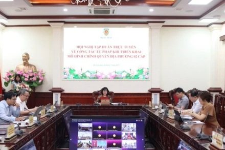 Toàn cảnh hội nghị trực tuyến.