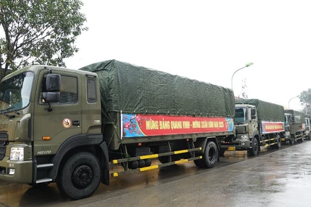 Lữ đoàn 971 triển khai đội hình gồm 9 xe tải, có tình trạng kỹ thuật tốt, kíp chỉ huy hành quân, lái xe và nhân viên quân vận thực hiện nhiệm vụ vận chuyển đầu xuân Bính Ngọ.