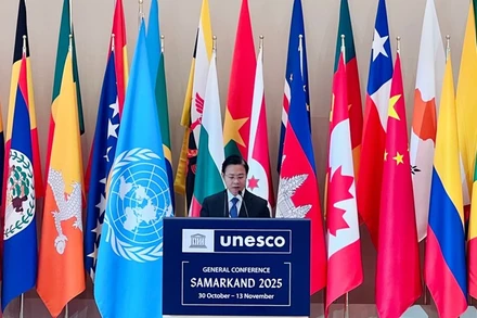 Thứ trưởng Ngoại giao Ngô Lê Văn phát biểu tại Phiên toàn thể Kỳ họp Đại hội đồng UNESCO lần thứ 43.