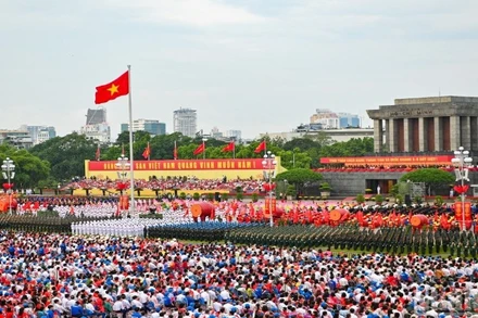 Toàn cảnh Quảng trường Ba Đình trong Lễ diễu binh, duyệt binh kỷ niệm 80 năm. ( Ảnh THẾ ĐẠI)