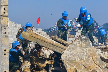 Các lực lượng của Đội cứu sập tham gia.