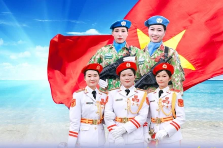 Các nữ quân nhân Cảnh sát biển Việt Nam. (Ảnh: ĐỨC TĨNH)