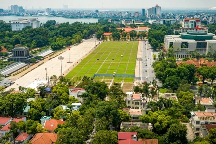 Khu vực Lăng Chủ tịch Hồ Chí Minh và Quảng trường Ba Đình nơi diễn ra sự kiện diễu binh, diễu hành.