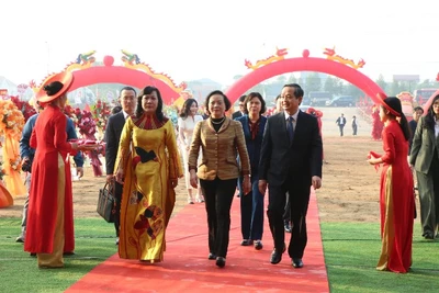 Phó Thủ tướng Chính phủ Phạm Thị Thanh Trà dự Lễ khởi công Dự án Khu công nghiệp Quế Võ II - Giai đoạn 2, tỉnh Bắc Ninh.