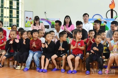 Nụ cười trẻ thơ trong một lớp mầm non trên địa bàn miền núi phía bắc. (Ảnh: PV)