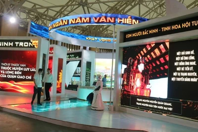 Một góc không gian trưng bày của tỉnh Bắc Ninh tại Triển lãm.