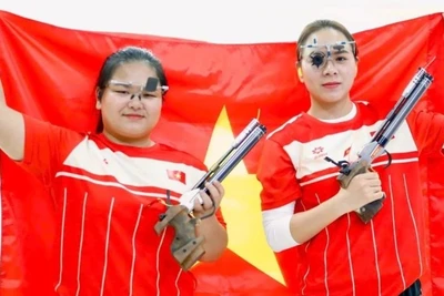 Trịnh Thu Vinh (phải) được kỳ vọng sẽ giành vàng tại kỳ ASIAD 20 sắp tới.