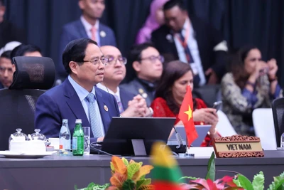 Thủ tướng Phạm Minh Chính tham dự và phát biểu tại Phiên toàn thể Hội nghị cấp cao ASEAN lần thứ 47. (Ảnh TTXVN)