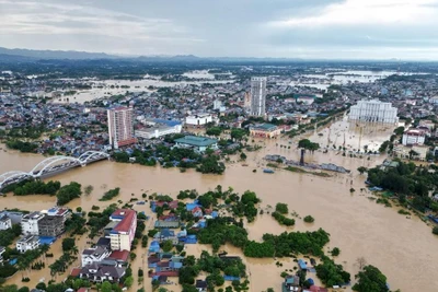 Thái Nguyên chìm trong biển nước.