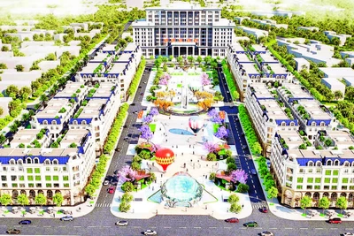 Phối cảnh Khu đô thị mới, phố đi bộ trung tâm tỉnh Thái Nguyên.