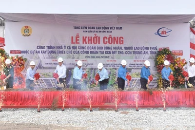 Nghi thức khởi công công trình nhà ở xã hội công đoàn.