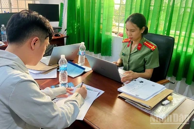 Đối tượng N.T.T làm việc với cơ quan Công an.