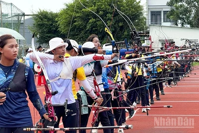 Vận động viên đang thi đấu.