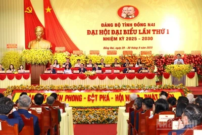 Quang cảnh phiên khai mạc Đại hội đại biểu Đảng bộ tỉnh Đồng Nai lần thứ I, nhiệm kỳ 2025-2030.