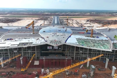 Sân bay Long Thành đang đẩy nhanh tiến độ để cơ bản hoàn thành giai đoạn 1 cuối năm nay.