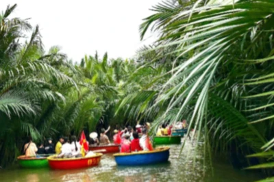 Sự hình thành của những không gian văn hóa lớn sau sáp nhập đơn vị hành chính giúp tạo đà cho du lịch phát triển. Trong ảnh: Du khách trải nghiệm rừng dừa 7 mẫu ở Hội An.
