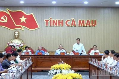 Quang cảnh Hội nghị Ban Chấp hành Đảng bộ tỉnh Cà Mau lần thứ 4.