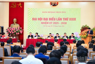 Đại hội đại biểu Đảng bộ Báo Nhân Dân lần thứ XXIX, nhiệm kỳ 2025-2030. (Ảnh: THÀNH ĐẠT)