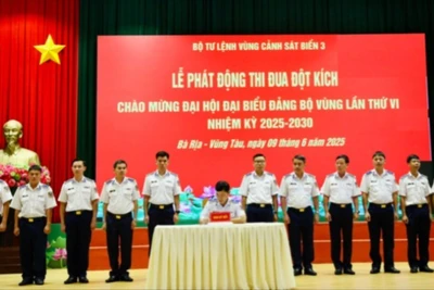 Quang cảnh lễ phát động thi đua đột kích.