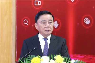 Thường trực Ban Bí thư Trần Cẩm Tú phát biểu chỉ đạo. (Ảnh: Phương Hoa/TTXVN)