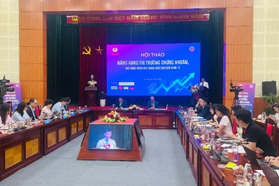 Toàn cảnh hội thảo chuyên đề “Nâng hạng thị trường chứng khoán, mở rộng kênh huy động vốn cho nền kinh tế”. (Ảnh: MINH PHƯƠNG)