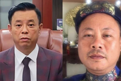 Bị cáo Phạm Văn Cách và bị cáo Nguyễn Mạnh Quyền. (Ảnh: Bộ Công an)