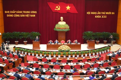 Hội nghị lần thứ 13 Ban Chấp hành Trung ương Đảng khóa XIII khai mạc trọng thể tại Thủ đô Hà Nội. (Ảnh: ĐĂNG KHOA)