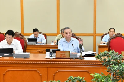Tổng Bí thư Tô Lâm phát biểu chỉ đạo cuộc họp. (Ảnh ĐĂNG KHOA)