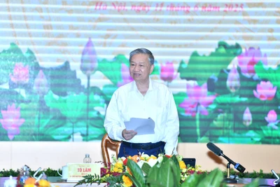 Tổng Bí thư Tô Lâm phát biểu tại buổi làm việc với Ban Tuyên giáo và Dân vận Trung ương. (Ảnh Đăng Khoa)