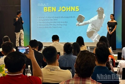 Tay vợt pickleball huyền thoại với hơn 150 danh hiệu “GOAT” Ben Johns lần đầu tiên có mặt tại Việt Nam để tham gia giải đấu này. (Ảnh: ANH ĐÀO) 