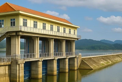 Công trình thủy lợi, nơi cung cấp nguồn nước sạch cho sản xuất và sinh hoạt của người dân.