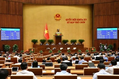 Quang cảnh phiên họp Quốc hội biểu quyết thông qua Nghị quyết về Chương trình giám sát của Quốc hội năm 2026. (Ảnh VPQH)