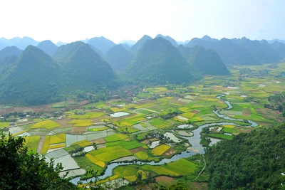 Thung lũng Bắc Sơn, tỉnh Lạng Sơn. (Ảnh: VŨ LINH)