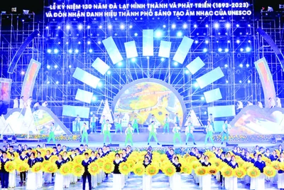 Chương trình nghệ thuật trong đêm đón nhận danh hiệu Đà Lạt-thành phố sáng tạo âm nhạc của UNESCO.