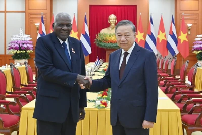 Tổng Bí thư Tô Lâm tiếp Chủ tịch Quốc hội Chính quyền nhân dân, Chủ tịch Hội đồng Nhà nước Cộng hòa Cuba Esteban Lazo Hernandez.