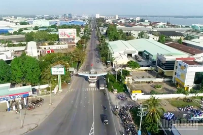 Khu Công nghiệp Trà Nóc, thành phố Cần Thơ nhìn từ trên cao.