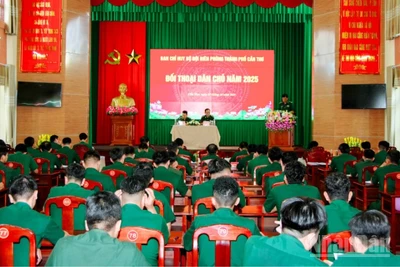 Quang cảnh buổi đối thoại dân chủ.