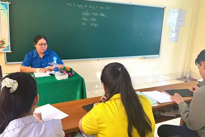 Một lớp học tại Trường Dạy trẻ khuyết tật Cần Thơ.