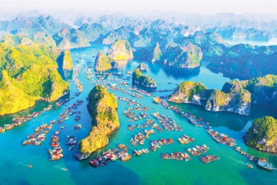 Quần đảo Cát Bà nhìn từ trên cao.