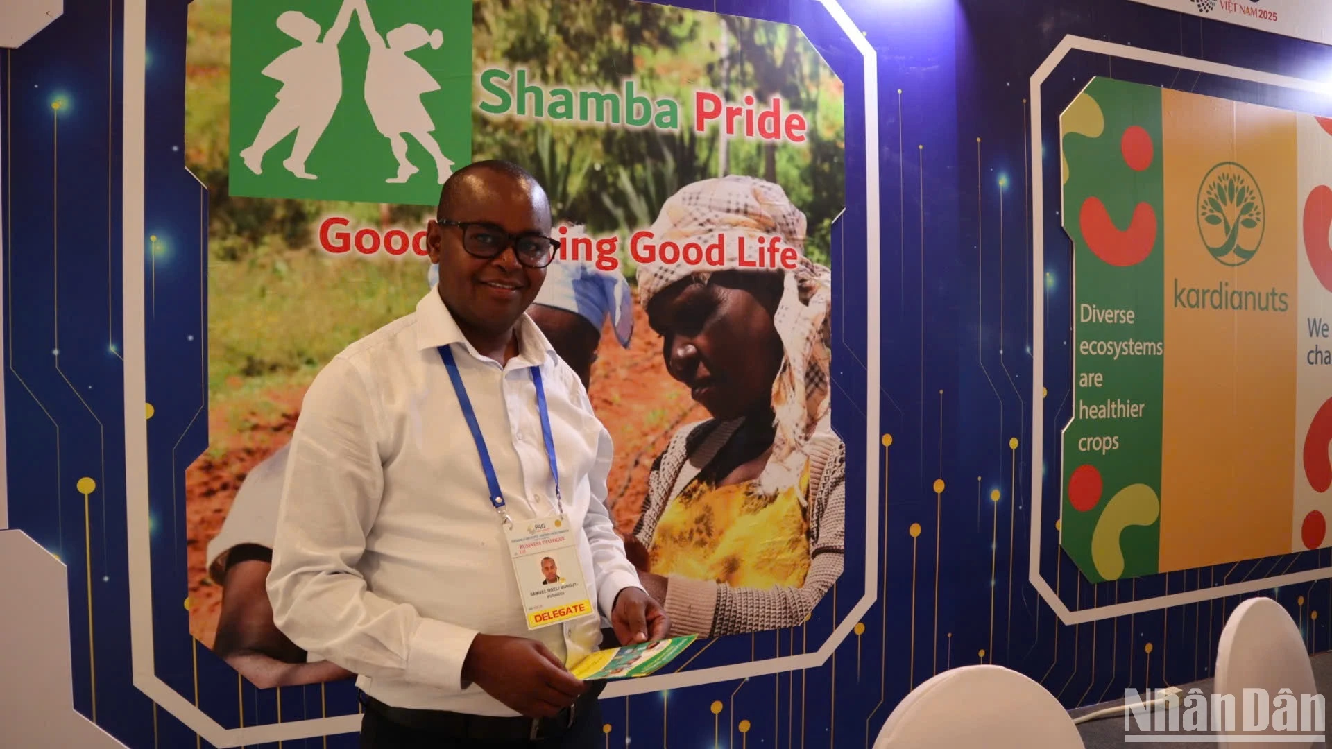 Ông Samuel, CEO và nhà sáng lập Shamba Pride tại Hội nghị thượng đỉnh P4G 2025. (Ảnh: HẢI YẾN)