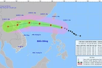 Bản đồ dự báo quỹ đạo và cường độ siêu bão Ragasa phát lúc 2 giờ ngày 22/9. (Ảnh: Báo Nhân Dân điện tử)