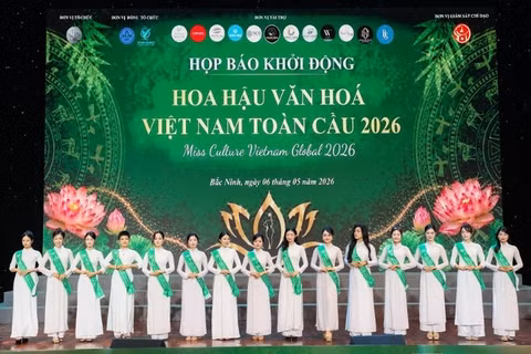 Các thí sinh tham dự Cuộc thi “Hoa hậu Văn hóa Việt Nam toàn cầu 2026”.
