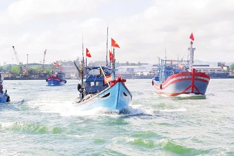 Đội tàu cá của ngư dân thành phố Đà Nẵng vươn khơi khai thác hải sản. (Ảnh: LAN ANH)